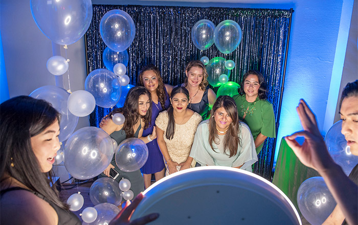 Selfie booth underwater theme at boobyball