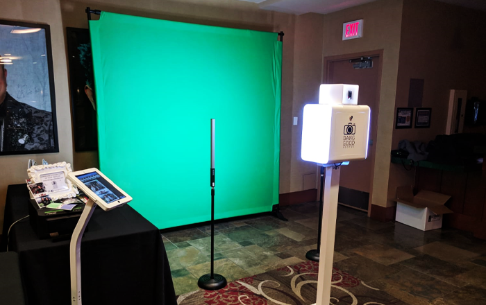 Green screen photo booth set-up